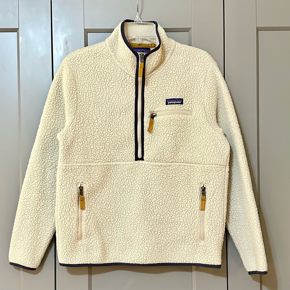 Patagonia Retro Pile Marsupial Fleece Pullover Pelican Cozy Women’s Size Medium